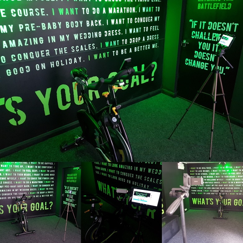 Sniper Fitness Video Room and exercise bike